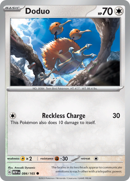Doduo 084/165 Common Scarlet & Violet 151 Pokemon card