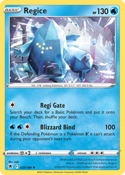 Regice Rare 037/189 Astral Radiance