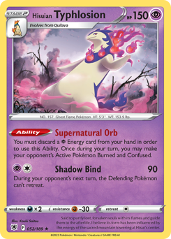 Hisuian Typhlosion Holo Rare 052/189 Astral Radiance