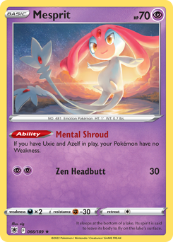 Mesprit Holo Rare 066/189 Astral Radiance