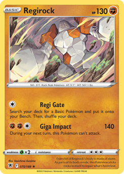 Regirock Rare 075/189 Astral Radiance