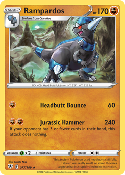 Rampardos Holo Rare 077/189 Astral Radiance