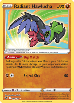 Radiant Hawlucha Radiant Rare 081/189 Astral Radiance