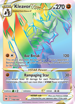 Kleavor VSTAR (Secret) Ultra Rare 196/189 Astral Radiance