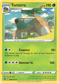 Torterra Holo Rare 008/172 Brilliant Stars Singles