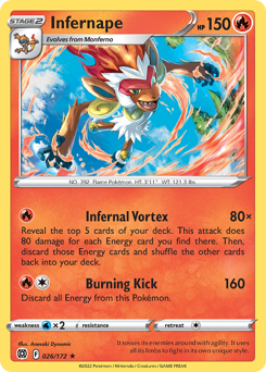 Infernape Holo Rare 026/172 Brilliant Stars Singles