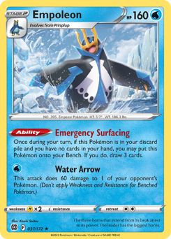Empoleon Holo Rare 037/172 Brilliant Stars Singles