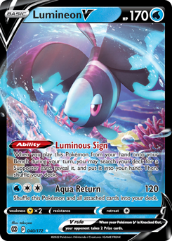 Lumineon V Ultra Rare 040/172 Brilliant Stars Singles