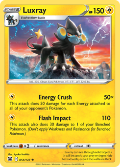 Luxray Rare 051/172 Brilliant Stars Singles