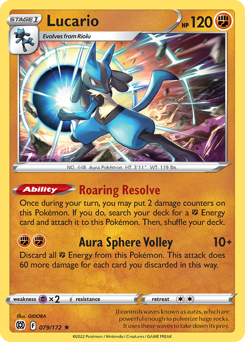 Lucario Holo Rare 079/172 Brilliant Stars Singles