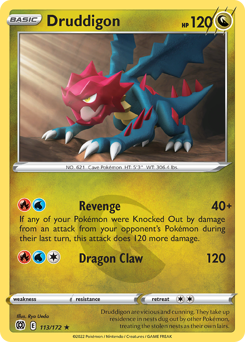 Druddigon Rare 113/172 Brilliant Stars Singles