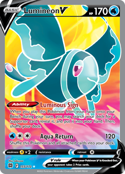 Lumineon V (Full Art) Ultra Rare 155/172 Brilliant Stars Singles