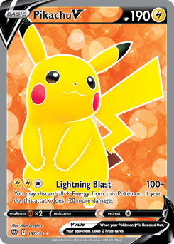 Pikachu V (Full Art) Ultra Rare 157/172 Brilliant Stars Singles