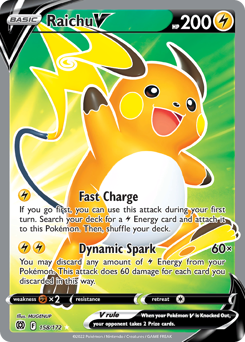 Raichu V (Full Art) Ultra Rare 158/172 Brilliant Stars Singles