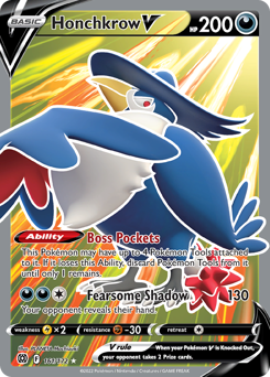 Honchkrow V (Full Art) Ultra Rare 161/172 Brilliant Stars Singles