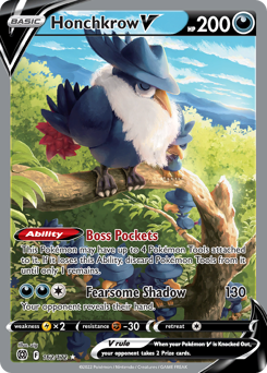 Honchkrow V (Alternate Full Art) Ultra Rare 162/172 Brilliant Stars Singles