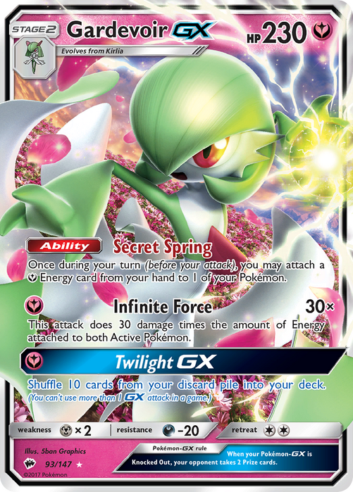 Gardevoir GX 93/147 Ultra Rare - Burning Shadows Pokemon Card