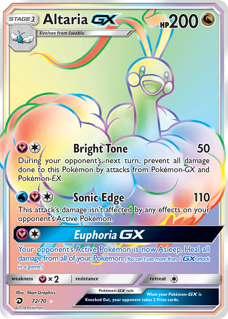 Altaria-GX Secret Hyper rare (72/70) Dragon Majesty