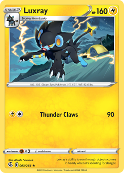 Luxray Rare 093/264 Fusion Strike Singles