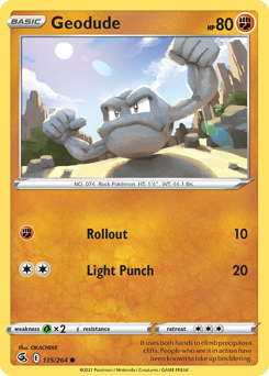 Geodude Common 135/264 Fusion Strike Singles
