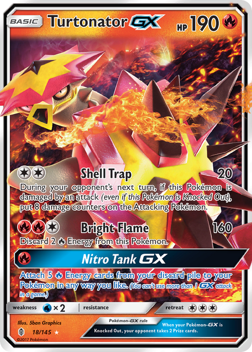 Turtonator GX 18/145 Ultra Rare - Guardians Rising Pokemon Card