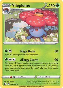Vileplume 003/196 Holo Rare Lost Origin Single