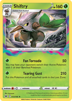 Shiftry 013/196 Holo Rare Lost Origin Single