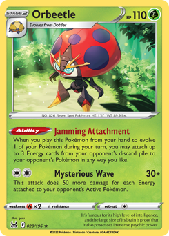 Orbeetle 020/196 Holo Rare Lost Origin Single