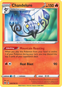 Chandelure 026/196 Holo Rare Lost Origin Single