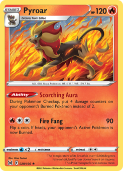 Pyroar 029/196 Holo Rare Lost Origin Single