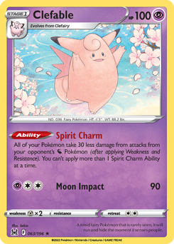 Clefable 063/196 Rare Lost Origin Single