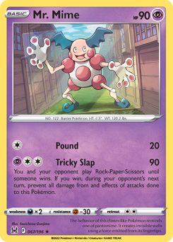Mr. Mime 067/196 Rare Lost Origin Single