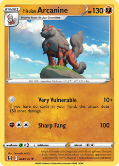 Hisuian Arcanine 084/196 Holo Rare Lost Origin Single