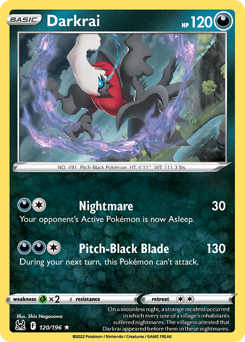Darkrai 120/196 Holo Rare Lost Origin Single
