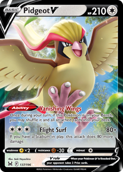 Pidgeot V 137/196 Ultra Rare Lost Origin Single
