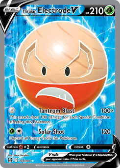 Hisuian Electrode V (Full Art) 172/196 Ultra Rare Lost Origin Single