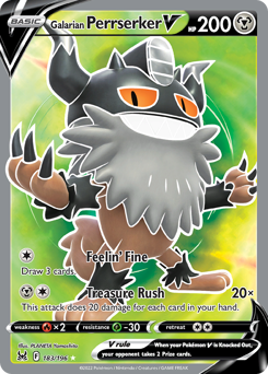 Galarian Perrserker V (Full Art) 183/196 Ultra Rare Lost Origin Single