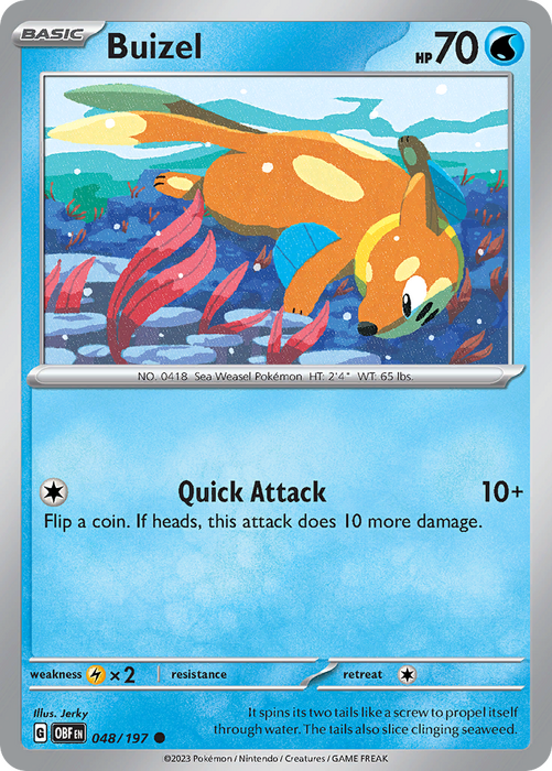 Buizel 048/197 Common Scarlet & Violet Obsidian Flames Card