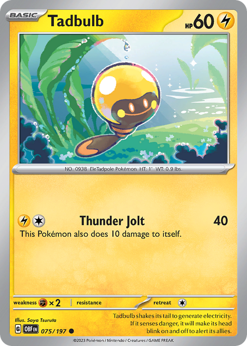 Tadbulb 075/197 Common Scarlet & Violet Obsidian Flames Card