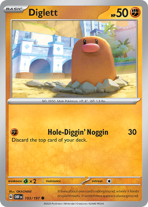 Diglett 103/197 Common Scarlet & Violet Obsidian Flames Card