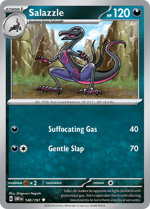 Salazzle 140/197 Uncommon Scarlet & Violet Obsidian Flames Card