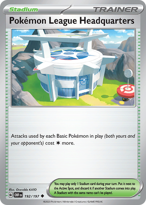 Pokemon League Headquarters 192/197 Uncommon Scarlet & Violet Obsidian Flames Card