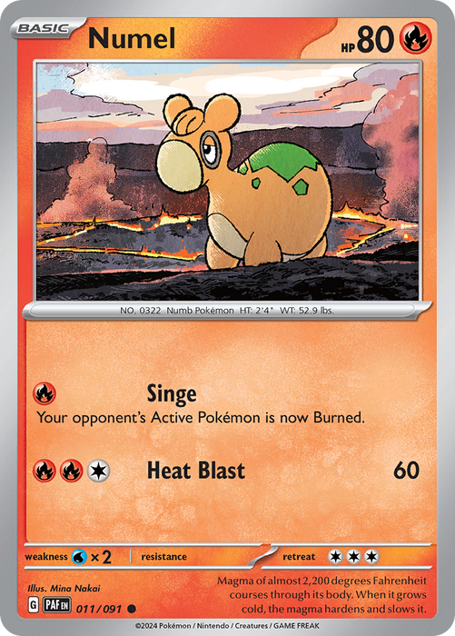 Numel 011/091 Common Scarlet & Violet Paldean Fates Single Card