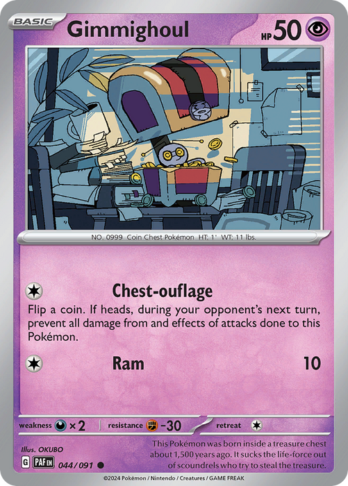 Gimmighoul 044/091 Common Scarlet & Violet Paldean Fates Single Card