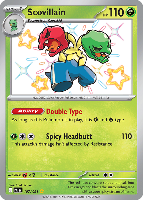 Scovillian 107/091 Shiny Rare Scarlet & Violet Paldean Fates Single Card