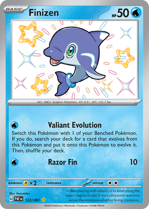 Finizen 123/091 Shiny Rare Scarlet & Violet Paldean Fates Single Card