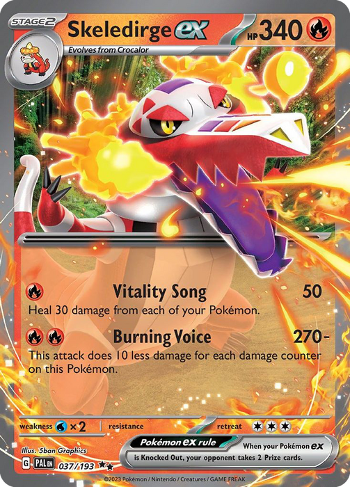 Skeledirge ex 037/193 Double Rare Paldea Evolved Pokemon Card