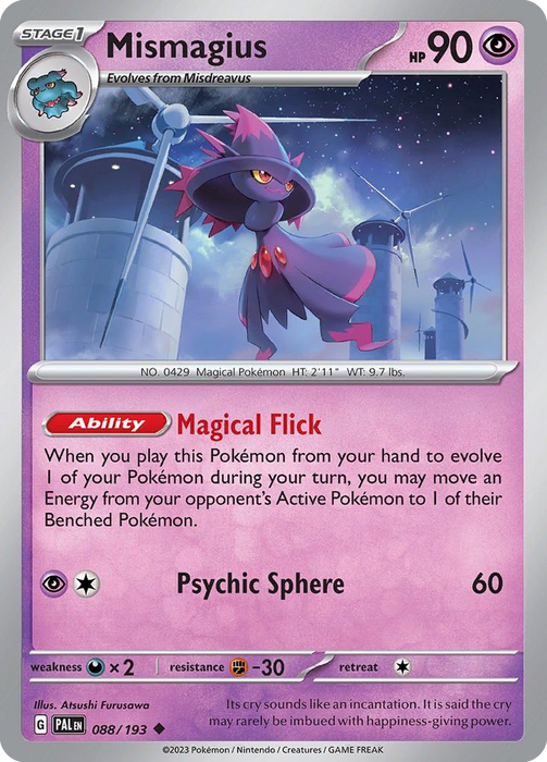 Mismagius 088/193 Uncommon Paldea Evolved Pokemon Card