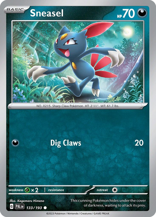 Sneasel 133/193 Common Paldea Evolved Pokemon Card