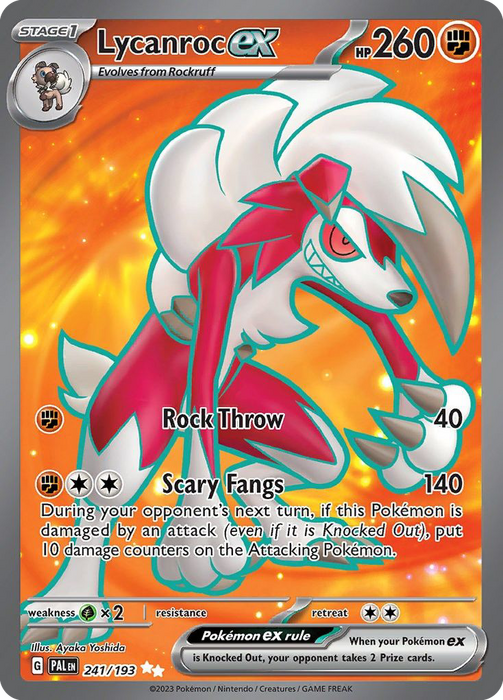 Lycanroc ex 241/193 Ultra Rare Paldea Evolved Pokemon Card